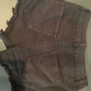 Black Jean shorts.